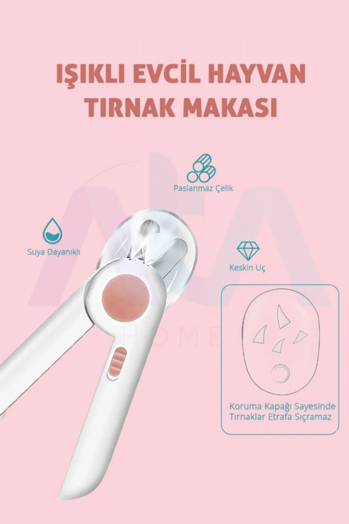 Işıklı Kedi Köpek Tırnak Makası Pet Evcil Hayvanları Için Korumalı Led'li Törpülü Tırnak Makası