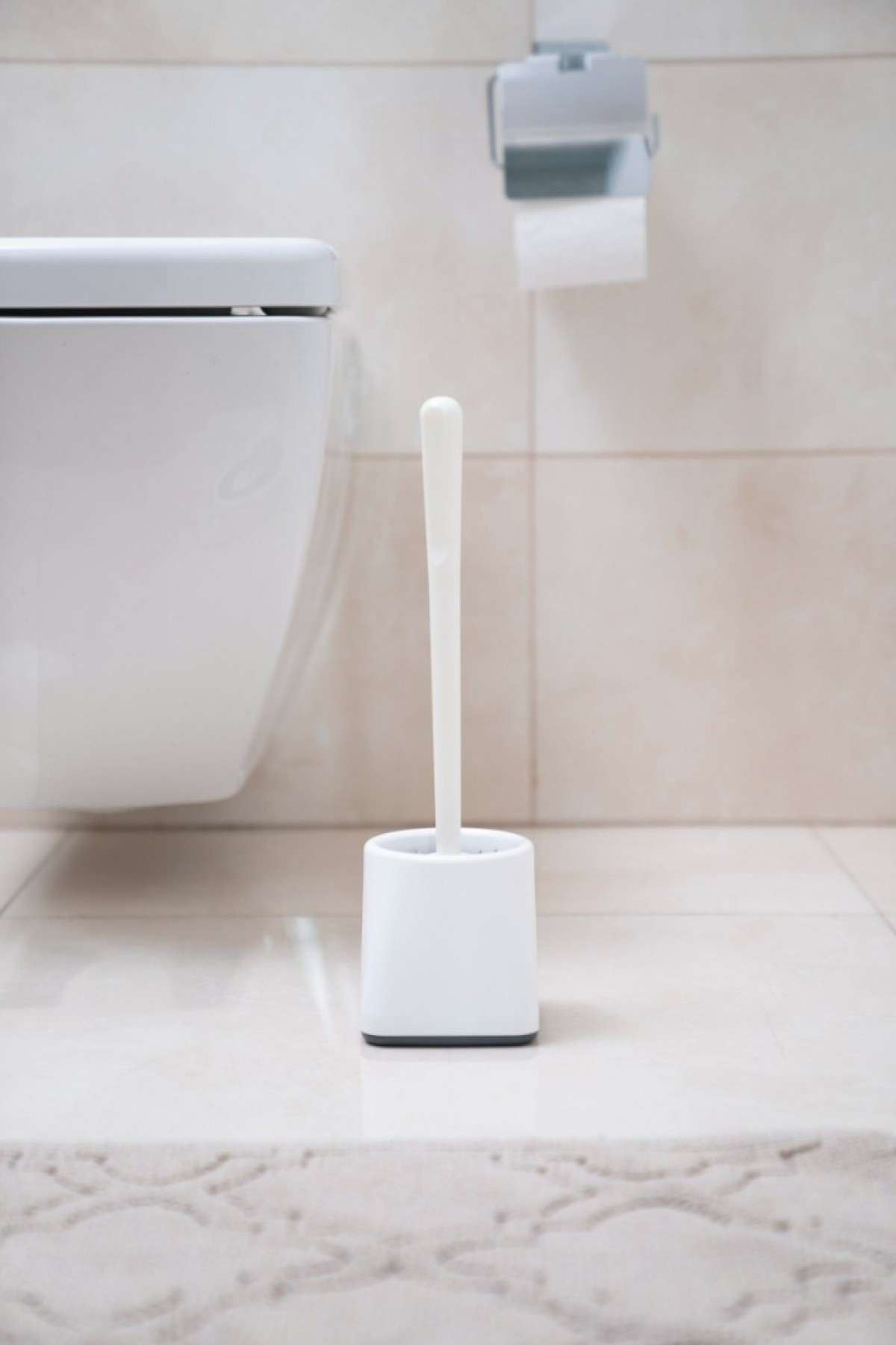 Silikon Wc Tuvalet Banyo Fırçası Klozet Fırçası Beyaz-Siyah Kare Silikon Wc Tuvalet Banyo Fırçası Klozet Fırçası Beyaz-Siyah Kare