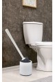 Silikon Wc Tuvalet Banyo Fırçası Klozet Fırçası Beyaz-Gri Oval Silikon Wc Tuvalet Banyo Fırçası Klozet Fırçası Beyaz-Gri Oval