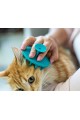 Yumuşak Silikon Uçlu Kedi Köpek Kaşıma Yıkama Fırçası Tarağı Vantuzlu  Turkuaz