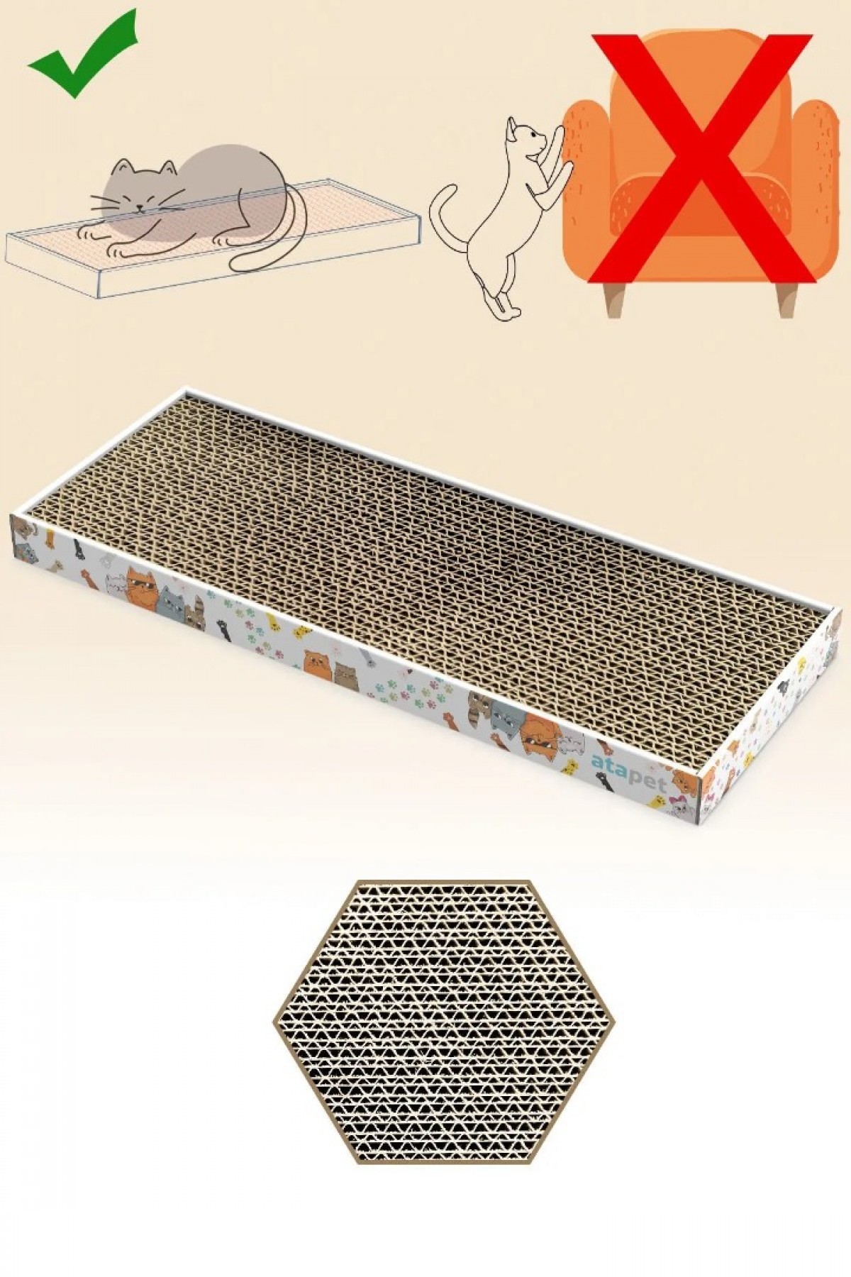 Karton Kedi Tırmalaması Kedi Tırmalama Tahtası Kartonu Karton Kedi Tırmalaması Kedi Tırmalama Tahtası Kartonu