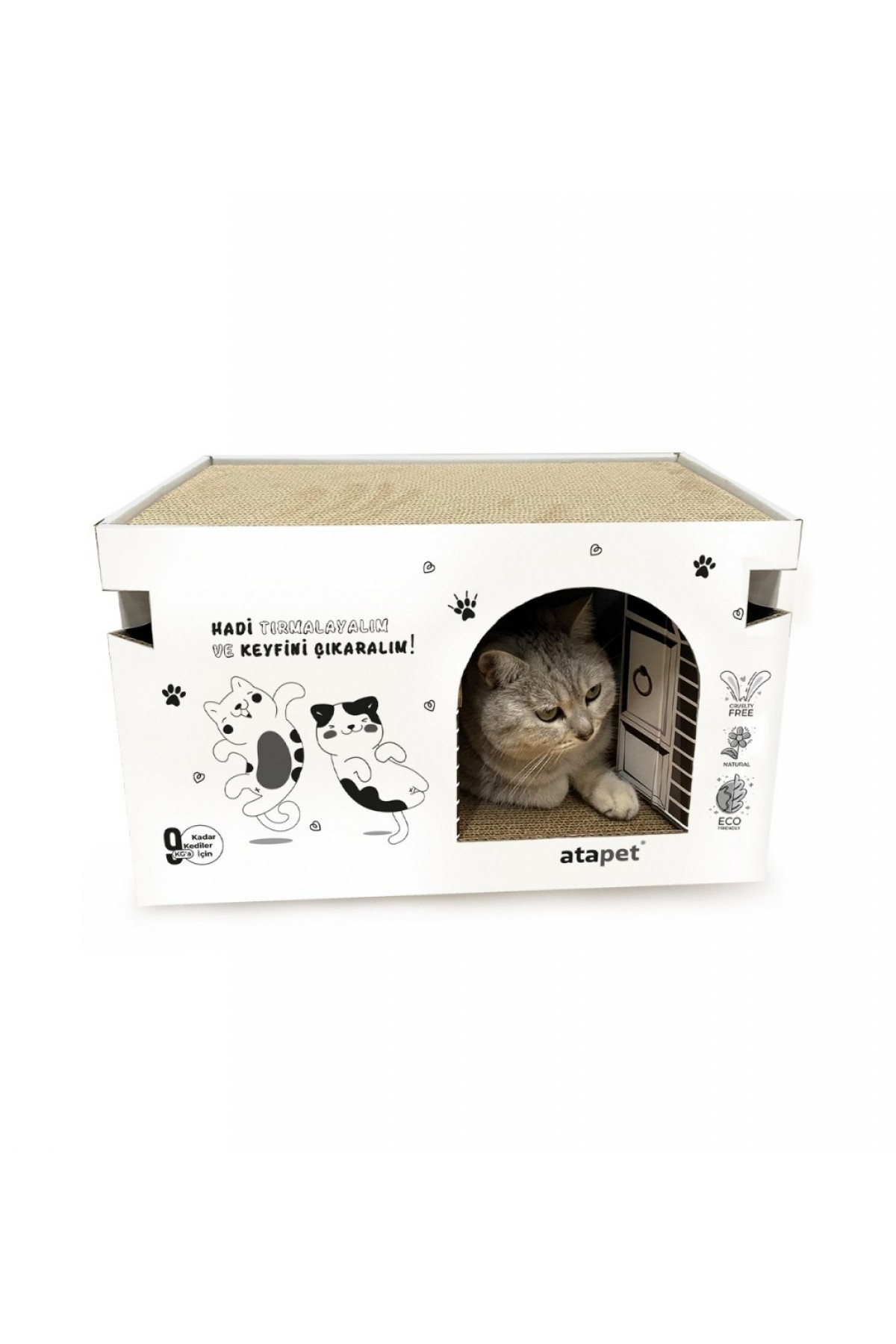 Karton Kedi Tırmalama ve Dinlenme Evi 