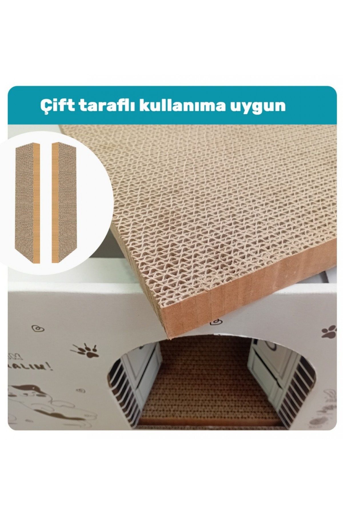 Karton Kedi Tırmalama ve Dinlenme Evi 