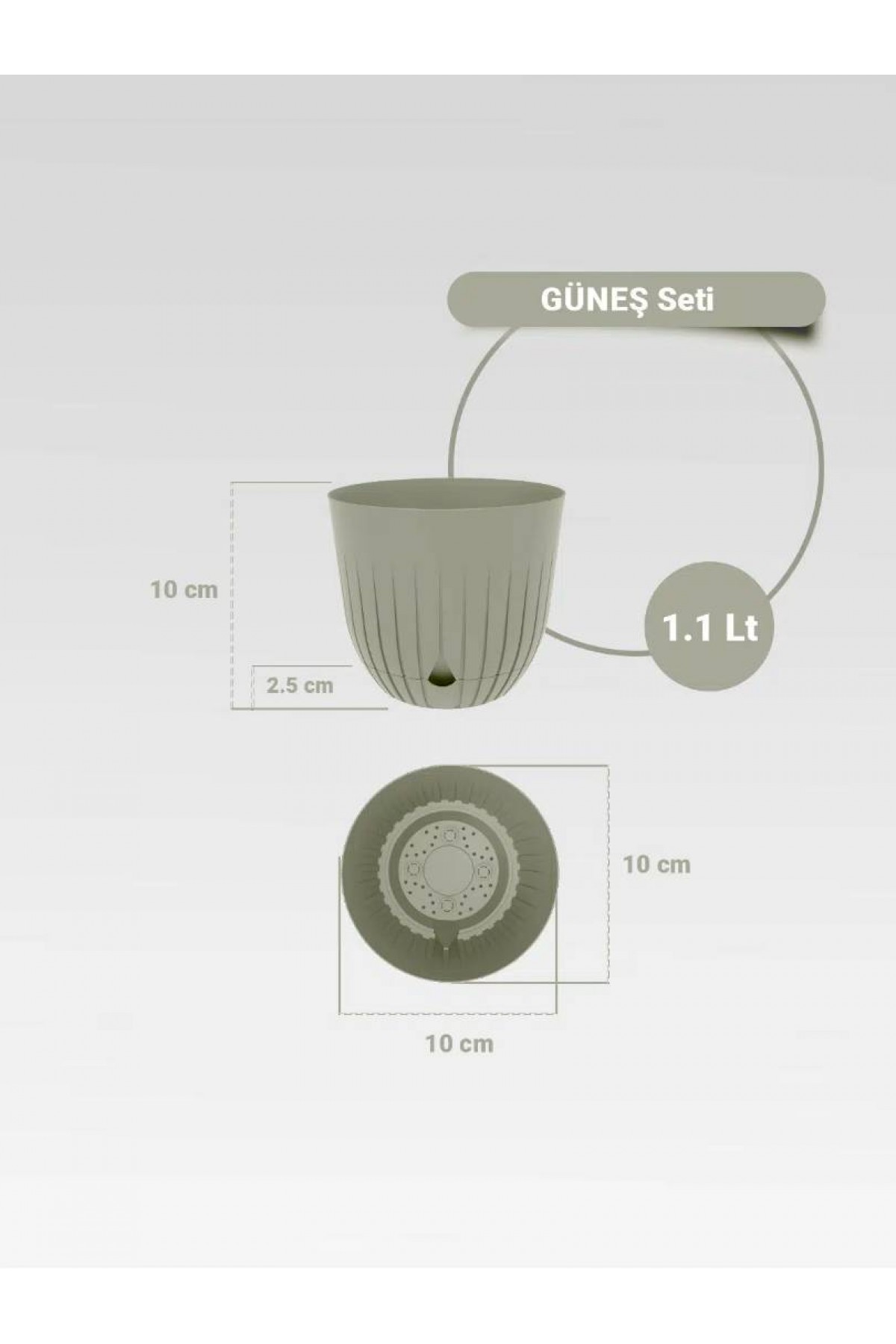 3 Adet Dekoratif Plastik Saksı Seti, Krem Rengi 3 Adet Dekoratif Plastik Saksı Seti, Krem Rengi